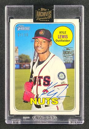 2018 Topps Archives Signatures Series Kyle Lewis ROOKIE AUTO /39 #141 MBA AUTH