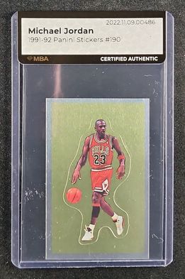 1991 Panini Stickers Michael Jordan #190 MBA AUTH