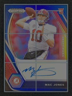 2021 Panini Prizm Draft Picks Blue Mac Jones ROOKIE AUTO /149 #DPA-MAC MBA AUTH