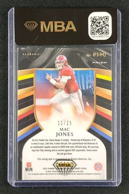 2021 Panini Chronicles Draft Select In Flight Mac Jones ROOKIE AUTO /25 MBA AUTH
