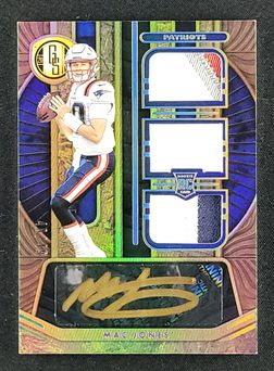 2021 Panini Gold Standard Triple Mac Jones ROOKIE PATCH AUTO /49 #276 MBA AUTH