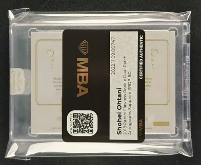 2018 Panini Flawless Dual Sapphire Shohei Ohtani ROOKIE PATCH AUTO /15 MBA AUTH