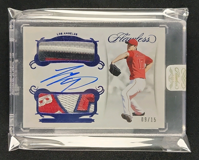 2018 Panini Flawless Dual Sapphire Shohei Ohtani ROOKIE PATCH AUTO /15 MBA AUTH