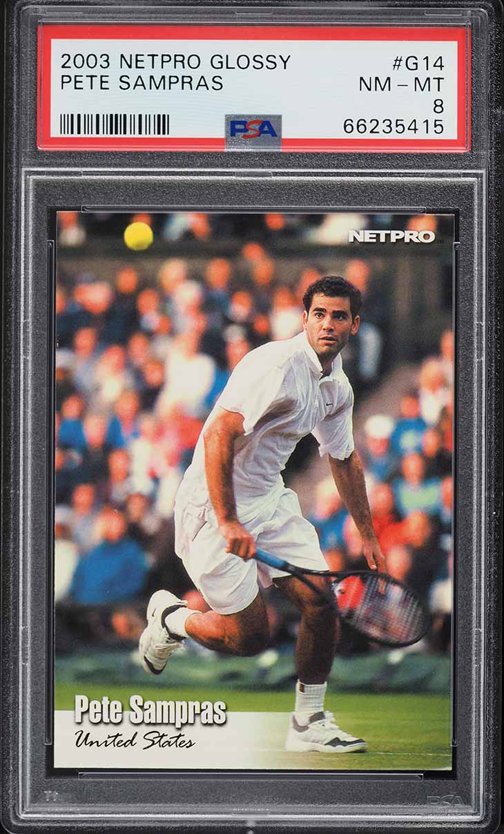 2003 Netpro Glossy Pete Sampras #G-14 PSA 8 NM-MT