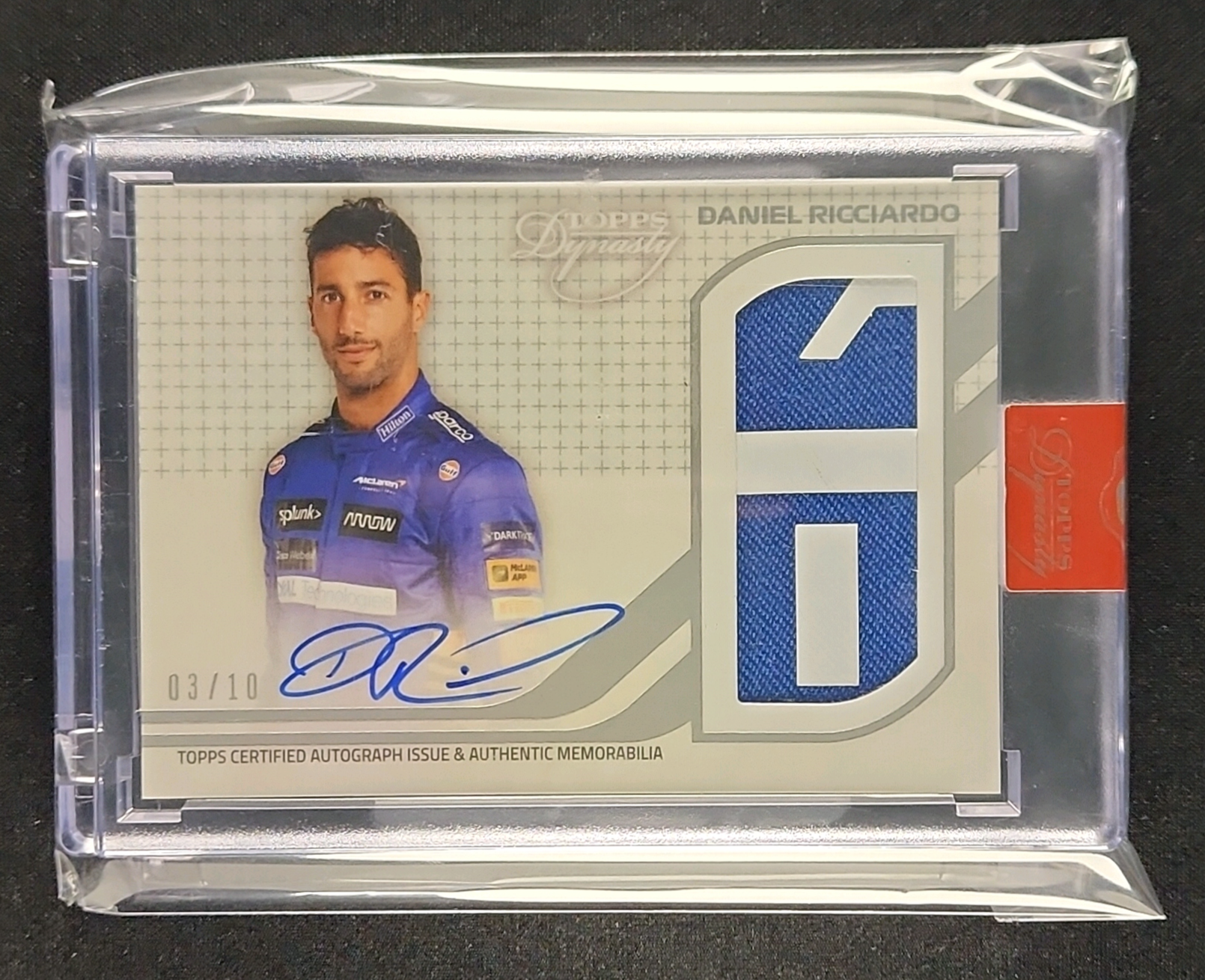 2021 Topps Dynasty Formula 1 Daniel Ricciardo PATCH AUTO /10 #DAP 