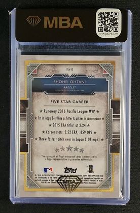 2018 Topps Five Star Purple Shohei Ohtani ROOKIE AUTO /50 #FSA-SO MBA AUTH