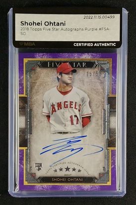 2018 Topps Five Star Purple Shohei Ohtani ROOKIE AUTO /50 #FSA-SO MBA AUTH