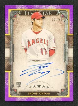 2018 Topps Five Star Purple Shohei Ohtani ROOKIE AUTO /50 #FSA-SO MBA AUTH