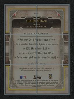 2018 Topps Five Star Purple Shohei Ohtani ROOKIE AUTO /50 #FSA-SO MBA AUTH