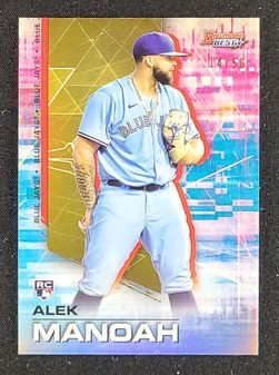 2021 Bowman's Best Gold Refractor Alek Manoah ROOKIE /50 #28 MBA AUTH