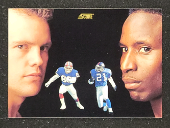 1991 Score Football Steve Tasker & Reyna Thompson #331 MBA AUTH