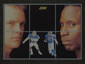 1991 Score Football Steve Tasker & Reyna Thompson #331 MBA AUTH