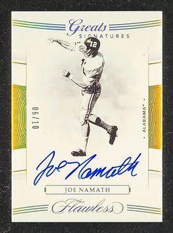 2020 Panini Flawless Collegiate  Gold Joe Namath AUTO /10 #18 MBA AUTH