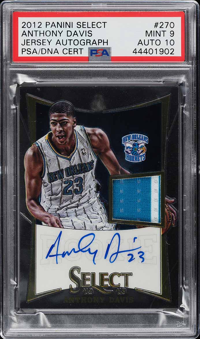 2012 Select Jersey Anthony Davis ROOKIE PATCH AUTO DNA 10 /149 #270 PSA 9 MINT