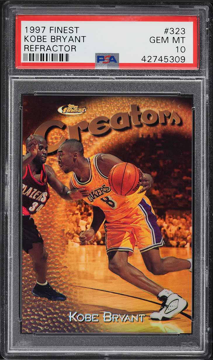 1997 Finest Gold Refractor Kobe Bryant MISSING SERIAL /289 #323 PSA 10 GEM MINT