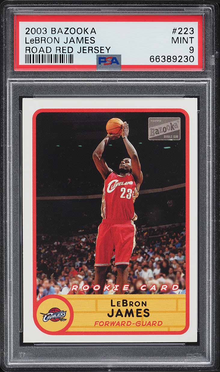 2003 Bazooka Road Red Jersey LeBron James ROOKIE #223 PSA 9 MINT
