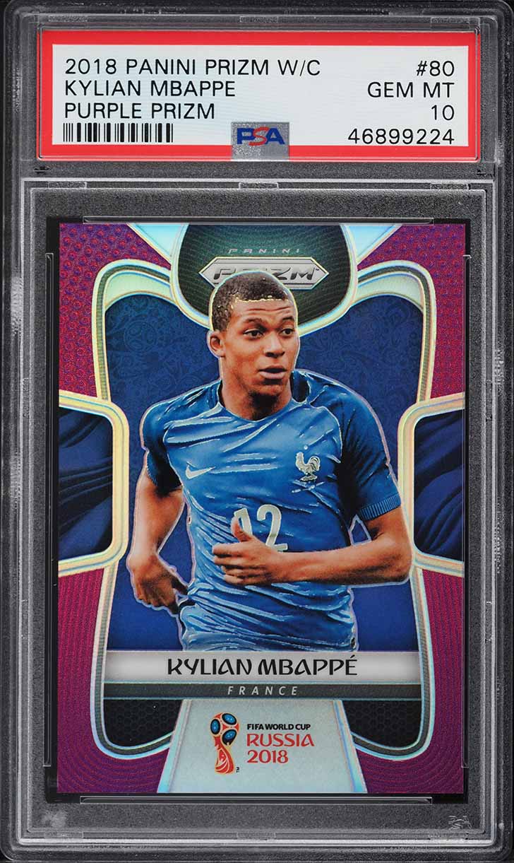 2018 Panini Prizm World Cup Red Blue Wave Prizms Kylian Mbappe
