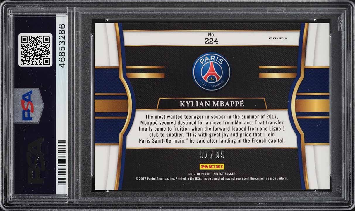 2017 Select Field Level White Prizm Kylian Mbappe ROOKIE /99 #224