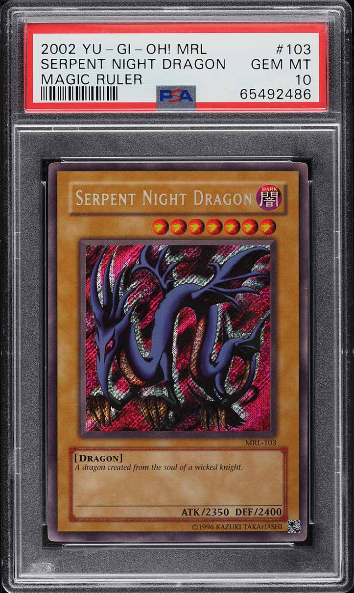 2002 Yu-Gi-Oh! Magic Ruler Serpent Night Dragon #MRL-103 PSA 10