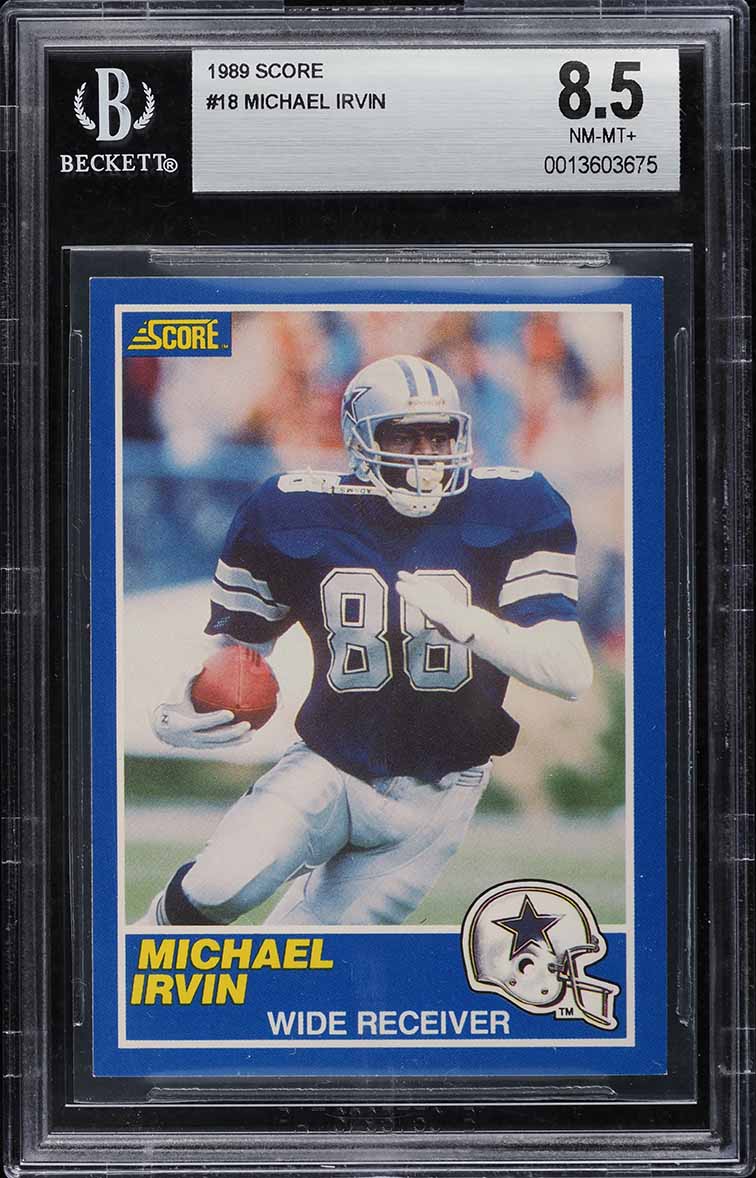 1989 Score Football Michael Irvin ROOKIE #18 BGS 8.5 NM-MT+