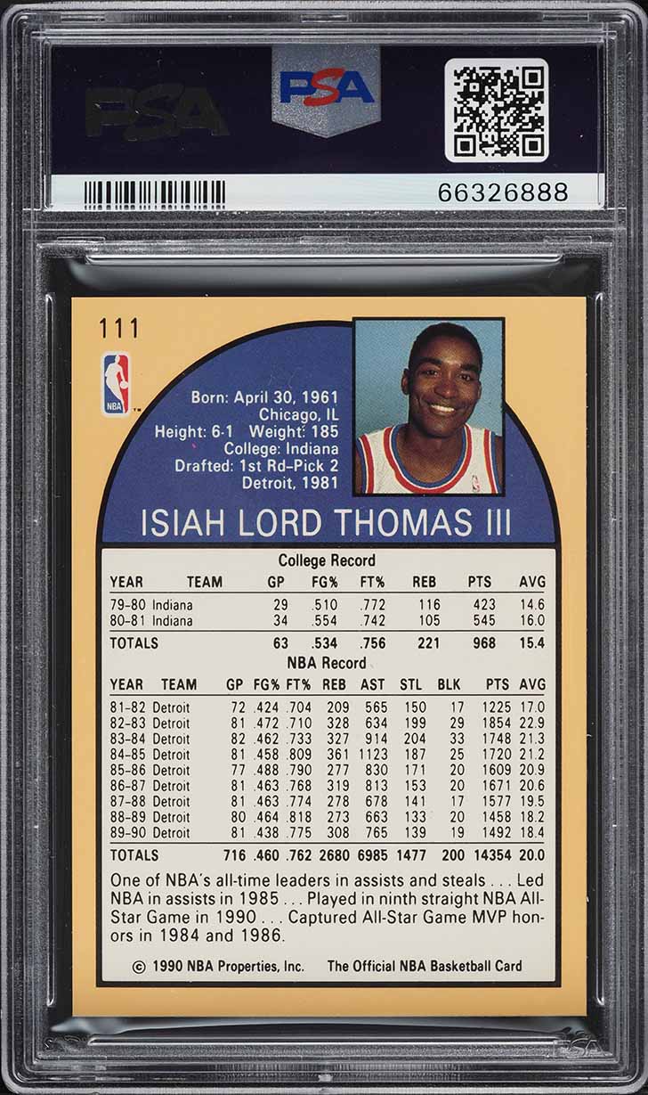 1990 Hoops Isiah Thomas #111 PSA 8 NM-MT
