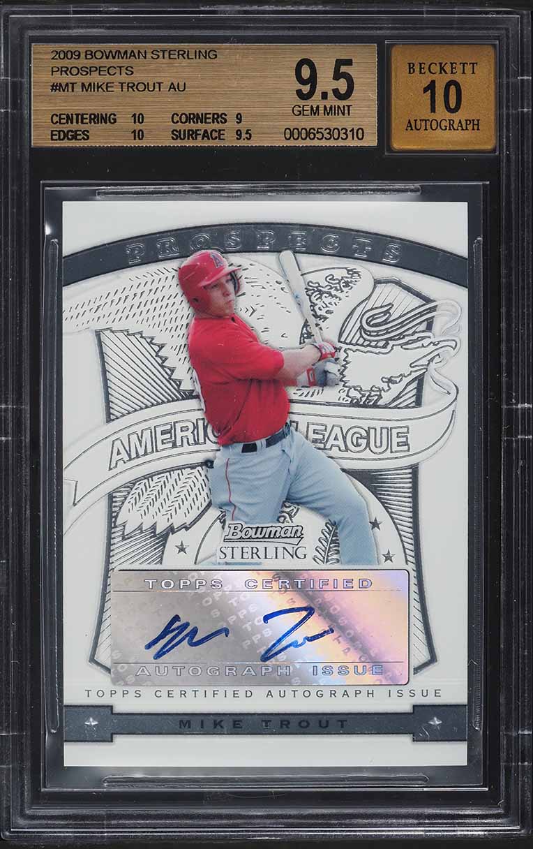 2009 Bowman Sterling Prospects Mike Trout ROOKIE AUTO #MT BGS 9.5 GEM MINT