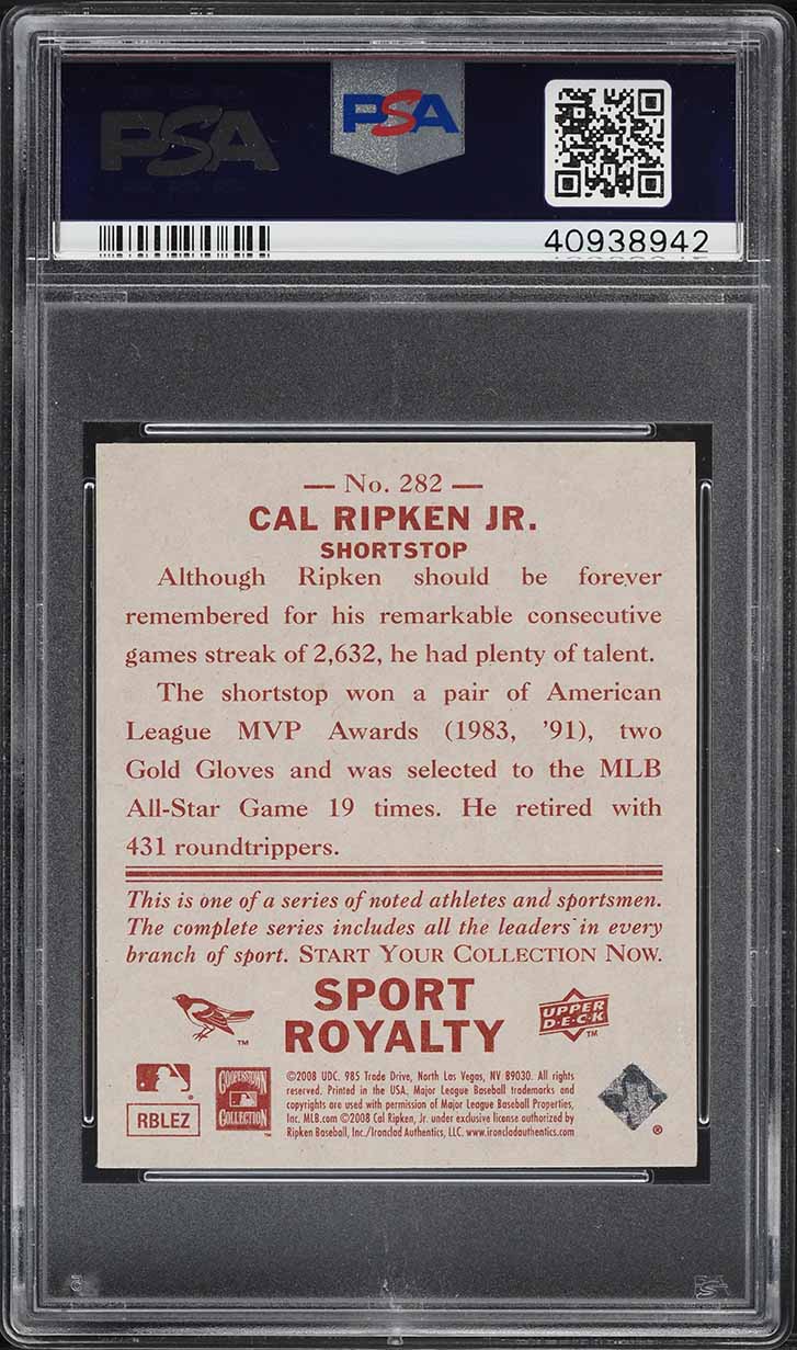 2008 Upper Deck Goudey Mini Red Back Cal Ripken Jr. #282 PSA 10 GEM MINT