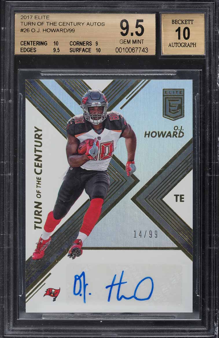 2017 Donruss Elite Turn Of the Century O.J. Howard ROOKIE AUTO /99 #26 BGS 9.5