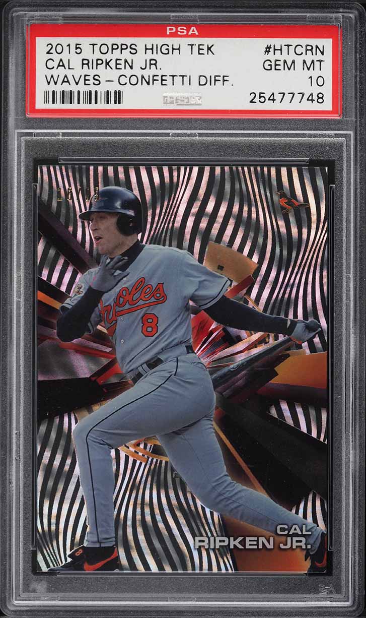 2015 Topps High Tek Confetti Waves Diffractor Cal Ripken Jr. /99 PSA 10 GEM MINT