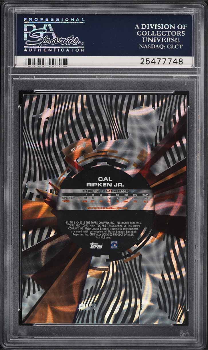 2015 Topps High Tek Confetti Waves Diffractor Cal Ripken Jr. /99 PSA 10 GEM MINT
