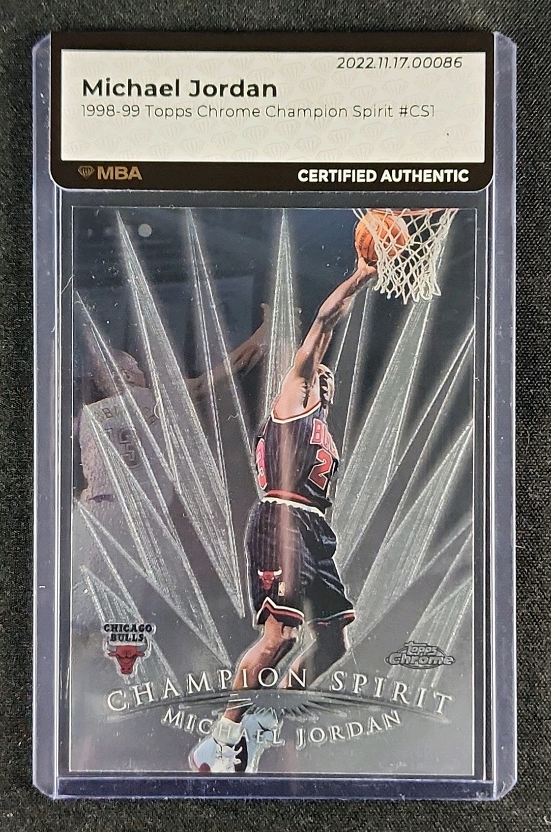 1998 Topps Chrome Champion Spirit Michael Jordan #CS1 MBA AUTH on