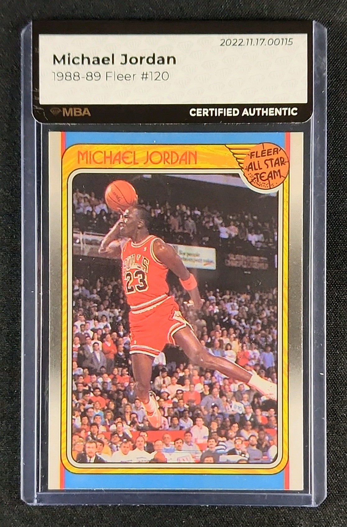 1988 Fleer Basketball Michael Jordan ALL-STAR #120 MBA AUTH on