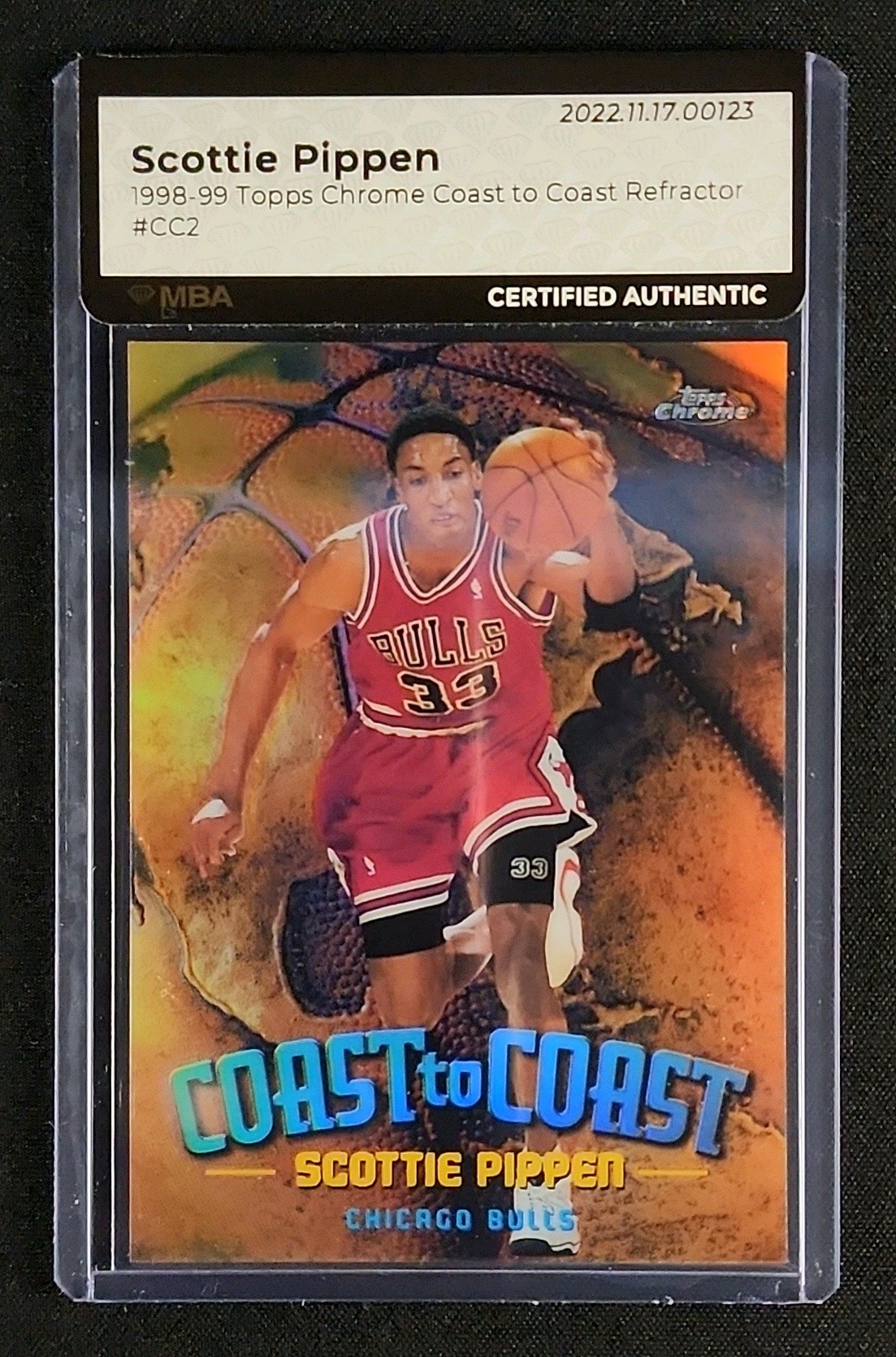 1998 Topps Chrome Coast to Coast Refractor Scottie Pippen #CC2 MBA