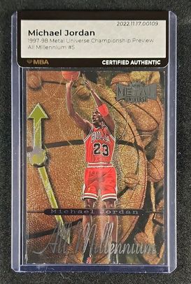 1997 Metal Universe Championship All Millennium Michael Jordan #5 MBA AUTH