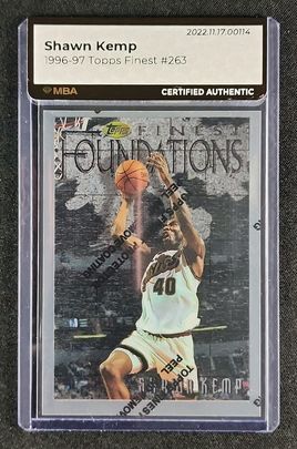 1996 Finest w/ Coating Shawn Kemp #263 MBA AUTH