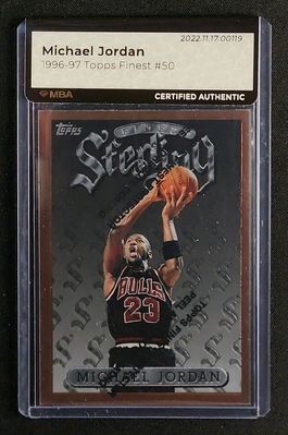 1996 Finest w/ Coating Michael Jordan #50 MBA AUTH