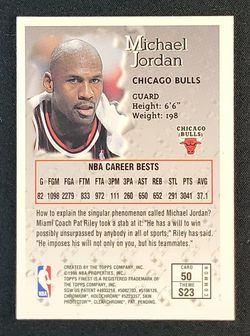 1996 Finest w/ Coating Michael Jordan #50 MBA AUTH