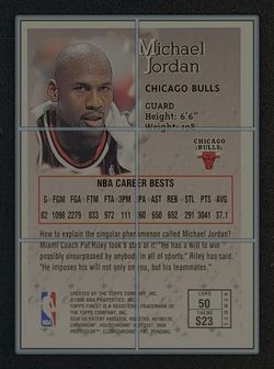 1996 Finest w/ Coating Michael Jordan #50 MBA AUTH