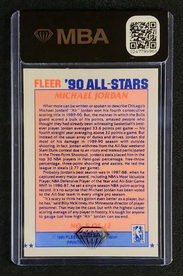 1990 Fleer All-Stars Michael Jordan #5 MBA AUTH