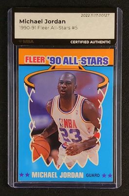 1990 Fleer All-Stars Michael Jordan #5 MBA AUTH