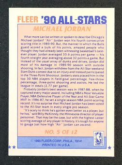 1990 Fleer All-Stars Michael Jordan #5 MBA AUTH