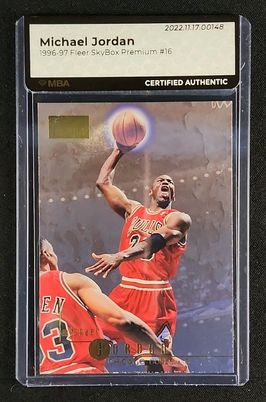 1996 Skybox Premium Michael Jordan #16 MBA AUTH