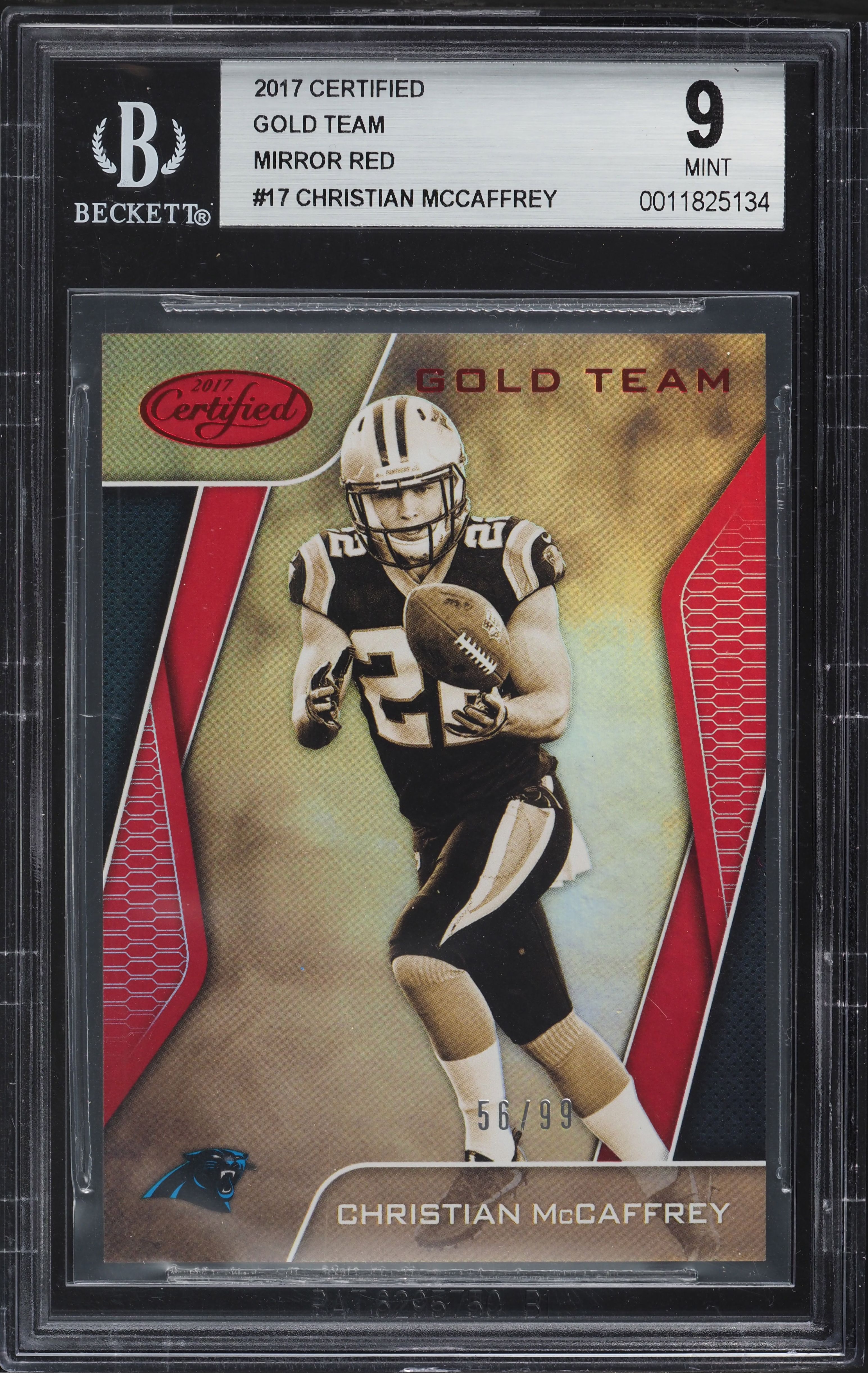 2017 Panini Certified Gold Team Mirror Red Christian McCaffrey