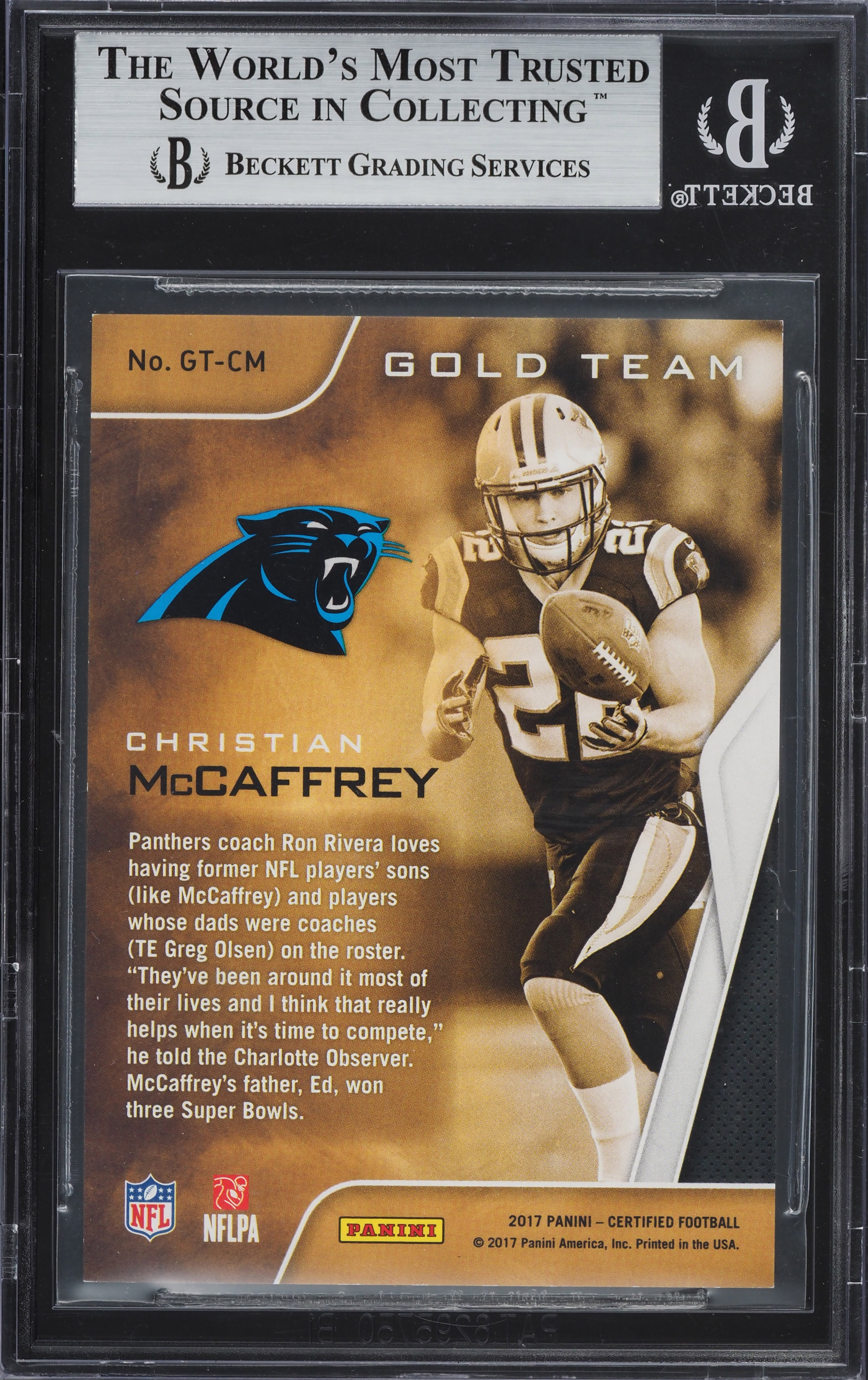 2017 Panini Certified Gold Team Mirror Red Christian McCaffrey