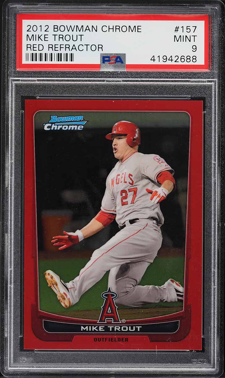 2012 Bowman Chrome Red Refractor Mike Trout ROOKIE /5 #157 PSA 9 MINT