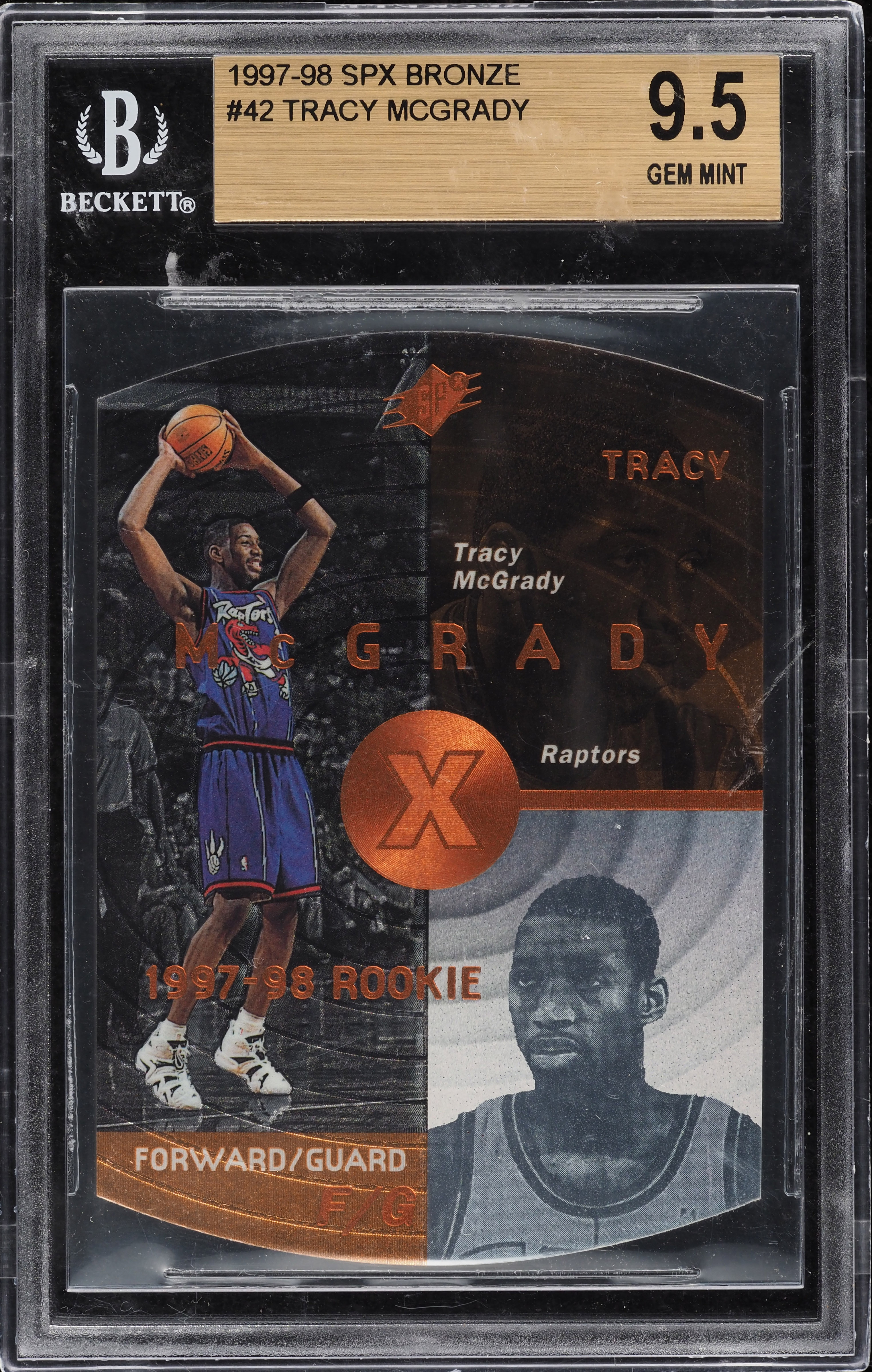 1997 SPx Bronze Tracy McGrady ROOKIE #42 BGS 9.5 GEM MINT on