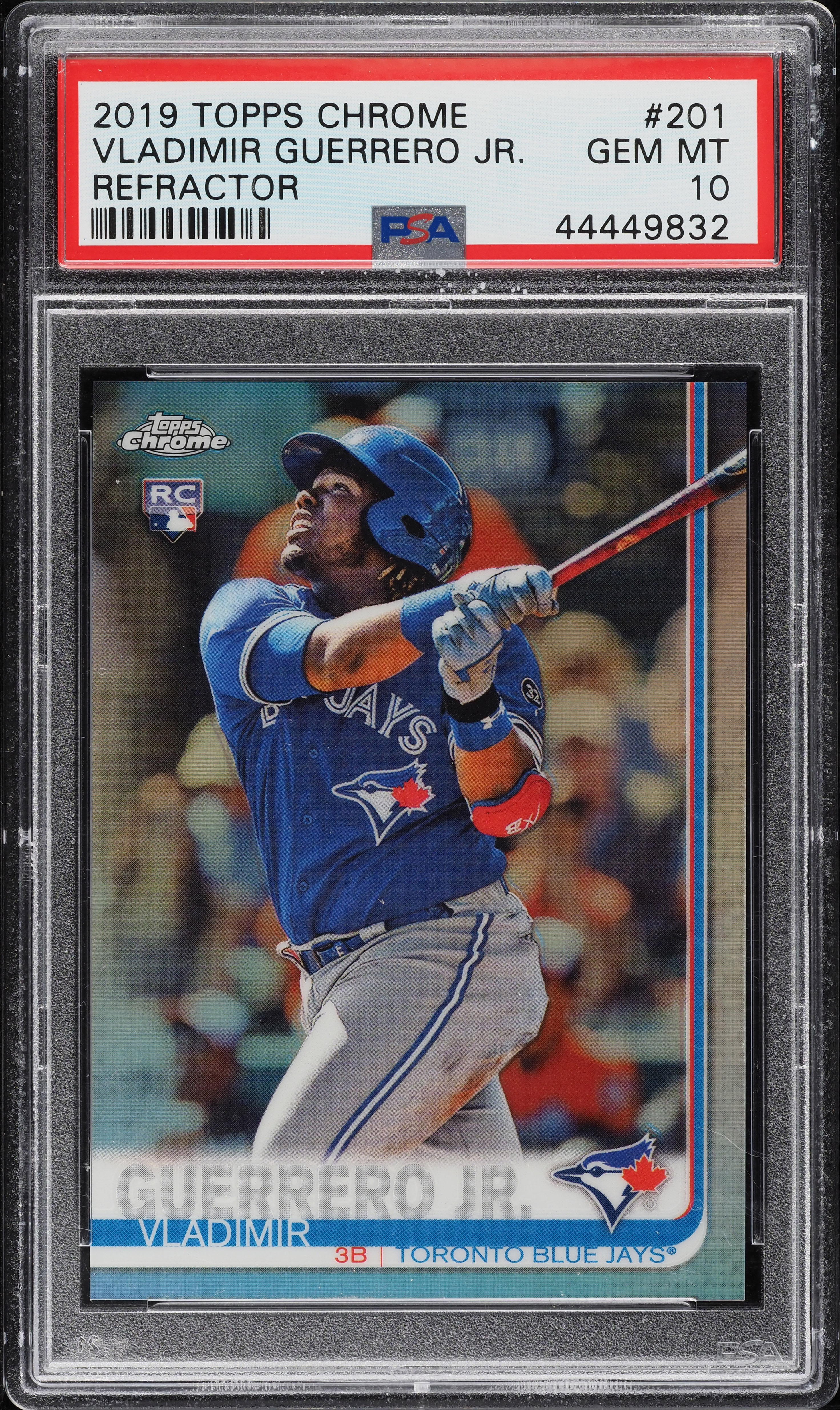 2019 Topps Chrome Refractor Vladimir Guerrero Jr. ROOKIE #201 PSA