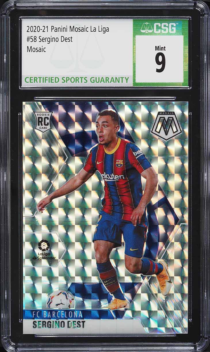 2020 Panini Mosaic La Liga Prizm Sergino Dest ROOKIE #58 CSG 9 MINT