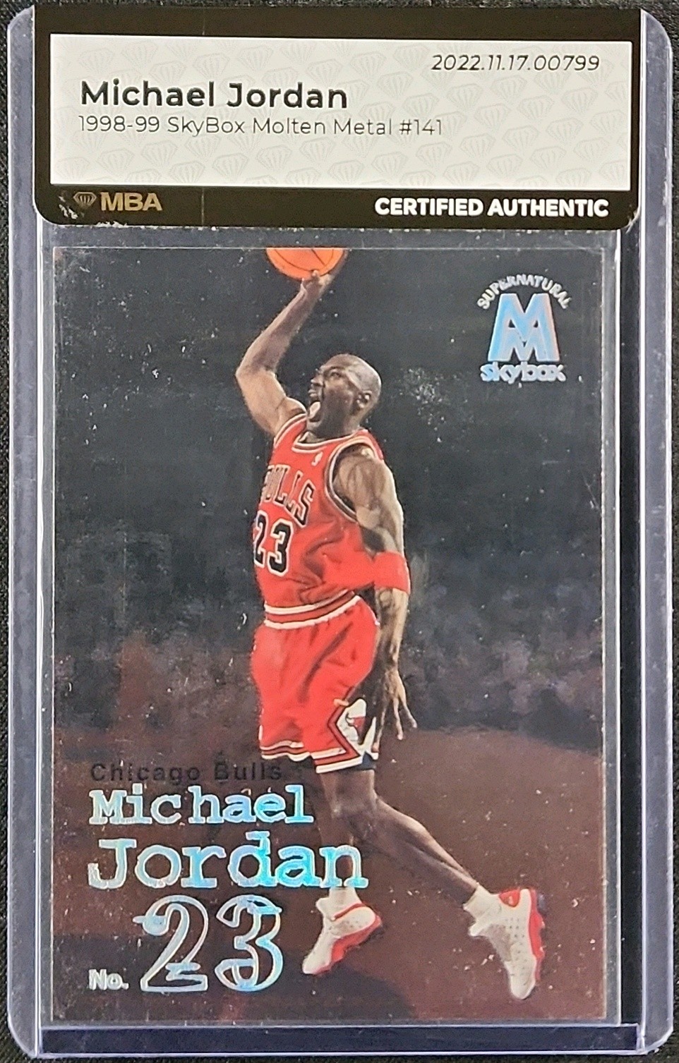 1998 SkyBox Molten Metal Michael Jordan #141 MBA AUTH on Fanatics 