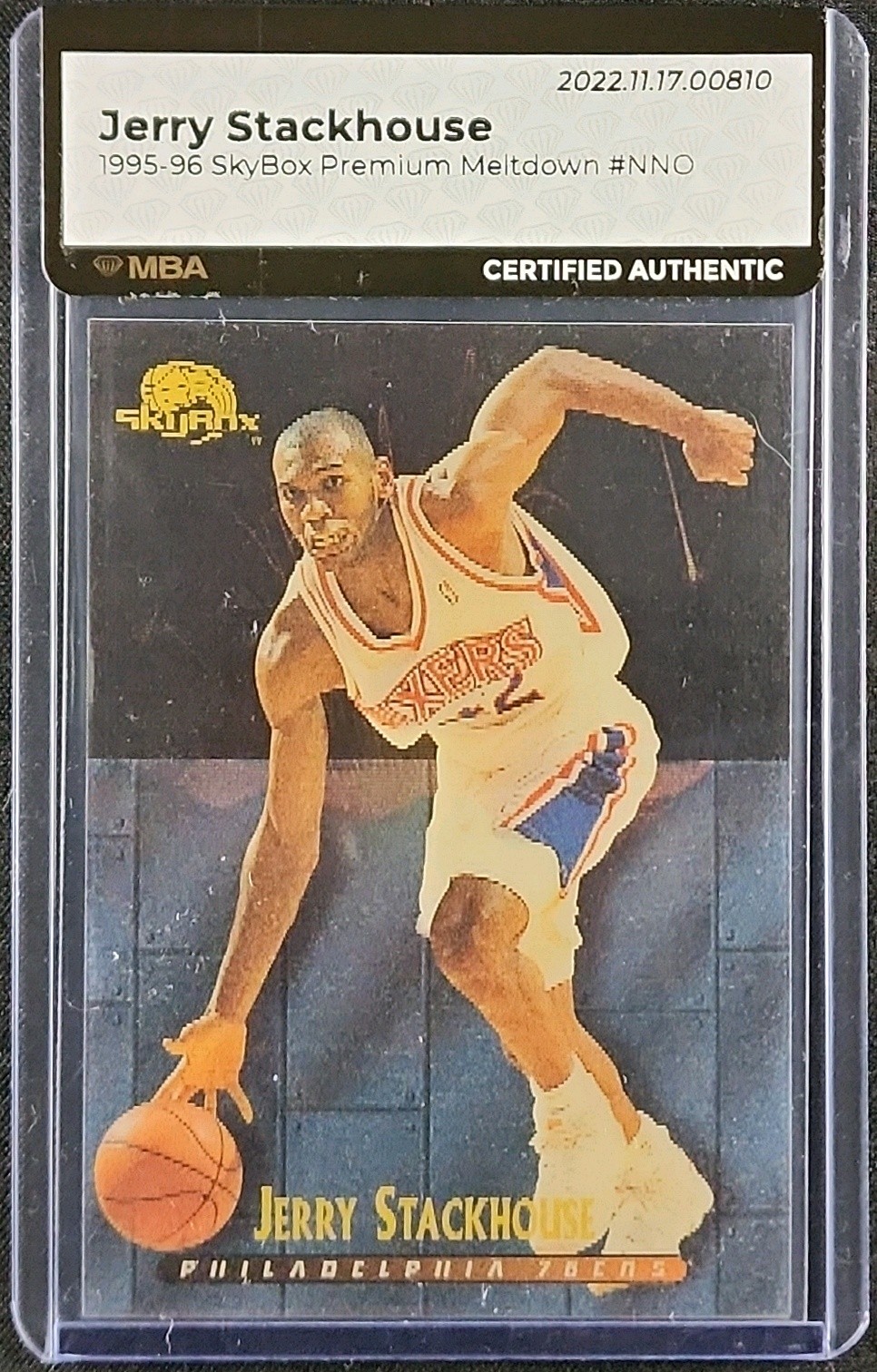 1995 Skybox Premium Meltdown Lenticular Jerry Stackhouse ROOKIE 